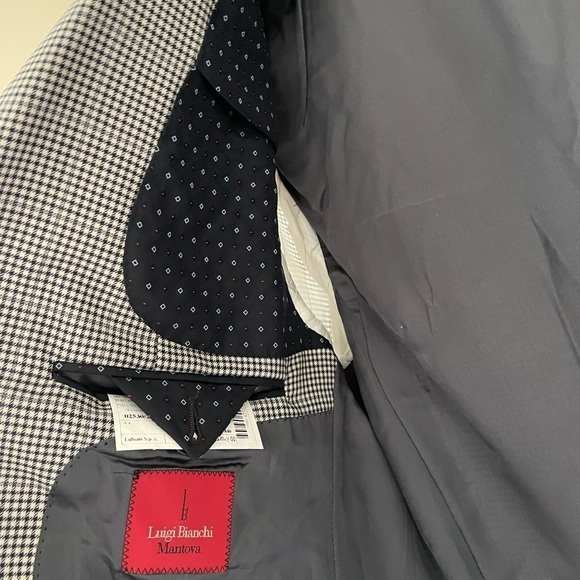 Luigi Bianchi Mantova Contemporary Men’s Checked Virgin Wool Blazer Size 42L - Picture 7 of 12